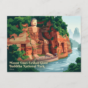 Emei-berg-Leshan Reusachtige Boeddha Nationaal Par Briefkaart