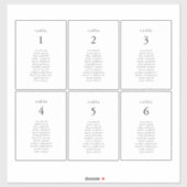 EMELIA 4 x 5,5" Carte de sièges Mariage Étiquettes (Feuille)