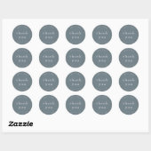 EMELIA Boho Navy Rustiek Eenvoudige Huwelijk Dank Ronde Sticker (Vel)