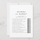 EMELIA Devine Qui Maman Papa Baby shower Carte de (Devant)