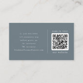 EMELIA Dusty Blue Minimalist Boho Minimal QR Code Visitekaartje (Achterkant)