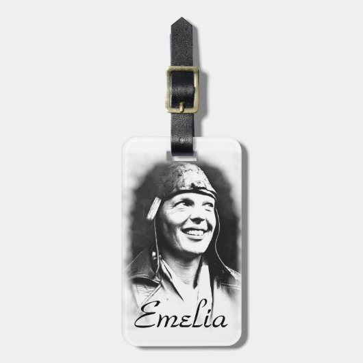 Emelia Earhart - Pilot Bagagelabel (Voorkant verticaal)