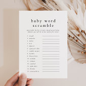 EMELIA Eenvoudig Baby shower Word Scramble Game Ka Kaart