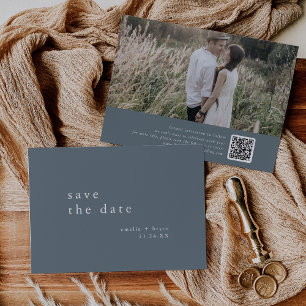 EMELIA foto donkerblauw minimalistische bruiloft Save The Date