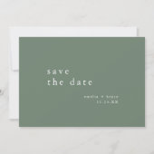 EMELIA Foto Mountain Sage Green Moderne bruiloft Save The Date (Voorkant)