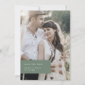 EMELIA Foto Sage Green Forest Mountain Wedding Save The Date (Voorkant)