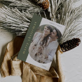 EMELIA Green Gold Folie Ovaal Foto Vrolijk Kerstfe Folie Feestdagenkaart