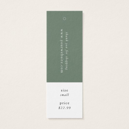EMELIA Green Hang Labels Kledinglabel Prijs Label Mini Visitekaartjes (Achterkant)