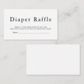 EMELIA Minimal Baby shower Raffle Kaart (Voorkant / Achterkant)