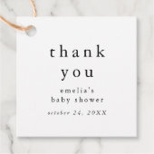 EMELIA Minimal rustiek eenvoudig Baby shower dank Bedankjes Labels (Voorkant)