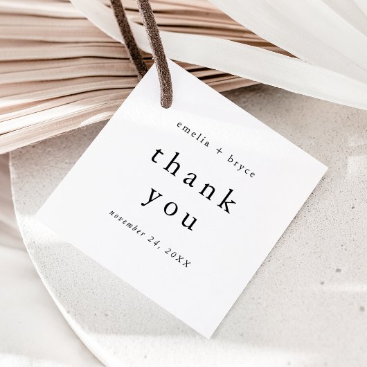 EMELIA Modern Boho Minimalistische bruiloft Dank u Bedankjes Labels
