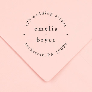 EMELIA Monogram Simple Boho Trouwrubberstempels Rubberstempel