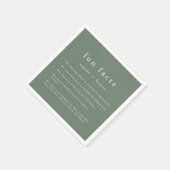 EMELIA Natuur Rustiek Woodland Fun Fact Wedding Servet (Hoek)