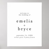 EMELIA Neutral Boho Wedding Welkomstbord Sjabloon Poster (Voorkant)