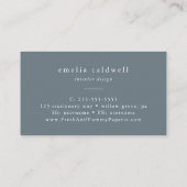 EMELIA Rustic Minimal Dusty Blue Minimalist Navy Visitekaartje (Achterkant)