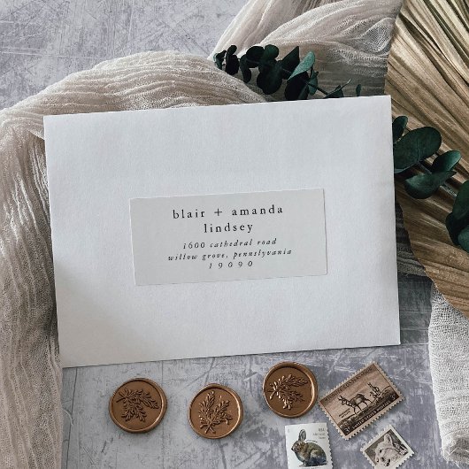 EMELIA Rustic Simple Mariage Étiquettes de adresse