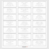 EMELIA Rustic Simple Wedding Guest Adresetiketten Sticker (Vel)