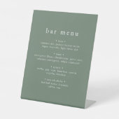 EMELIA Rustiek Eenvoudige Natuur Wedding Bar Menu  Reclamebord Met Voetstuk (Voorkant)