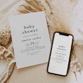 EMELIA Rustiek Minimalistisch QR Eenvoudig Baby sh Kaart