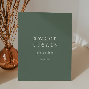 EMELIA Sage Green Forest Mountain Sweet Treats Reclamebord Met Voetstuk