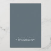 EMELIA Silver Foil Navy Boho Wedding Save the Date Folie Uitnodiging (Achterkant)