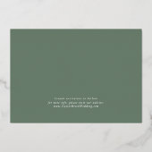 EMELIA Silver Foil Sage Wedding Save the Date Folie Uitnodiging (Achterkant)