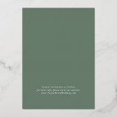 EMELIA Silver Foil Woodland Wedding Save the Date Folie Uitnodiging (Achterkant)