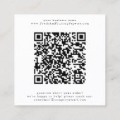 EMELIA Simple Modern Neutral Unique Laat een Revie Vierkante Visitekaartje (Achterkant)