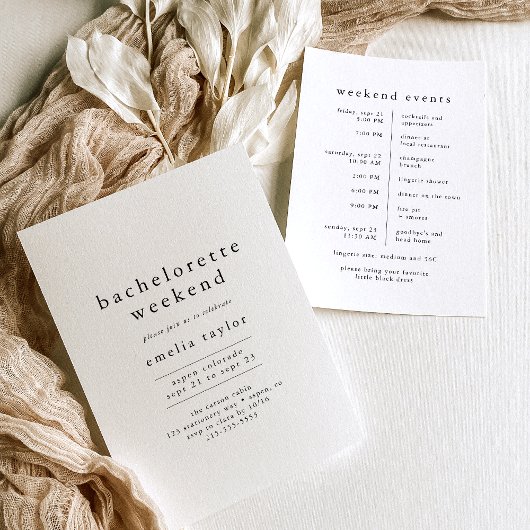EMELIA Uniek Neutraal Rustiek Bachelorette Weekend Kaart