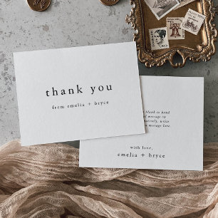 EMELIA Uniek Zwart Wit Minimalistisch Modern Eenvo Bedankkaart