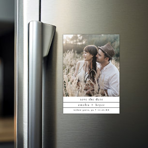 EMELIA Unieke Foto Neutrale Huwelijk Save the Date Magnetische Uitnodiging