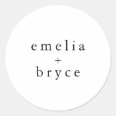 EMELIA unieke neutrale witte zwarte rustieke bruil Ronde Sticker (Voorkant)