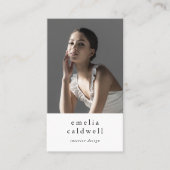 EMELIA Wit Zwart Rustiek Eenvoudig Modern Boho Fot Visitekaartje (Voorkant)