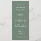 EMELIA Woodland Natuur Rustiek Sage Forest Wedding Programma (Achterkant)