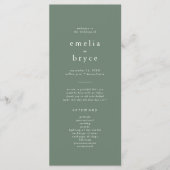 EMELIA Woodland Natuur Rustiek Sage Forest Wedding Programma (Voorkant)