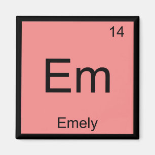 Emely Naam Chemie Element Periodiek Systeem Magneet