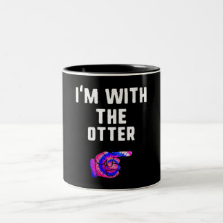 emens met otter | Halloween Matching Tweekleurige Koffiemok