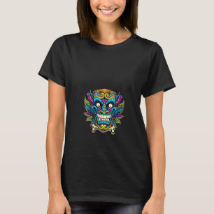 emens oude vrouw etnische Aztec maskers T-shirt