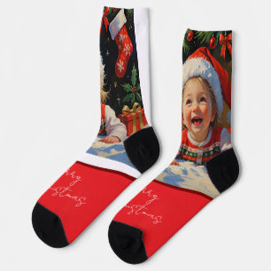 Emeraald Eenvoudig Schattige Kerstman  Sokken