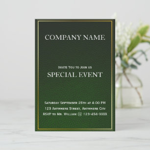 Emeral Green Business Party Invitation Kaart