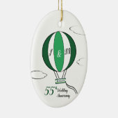 Emerald 55th bruiloft hotair ballon keramisch ornament (Rechts)