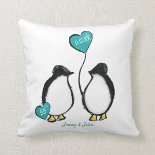 Emerald 55th bruiloft pinguïn cadeau voor pinguïn kussen