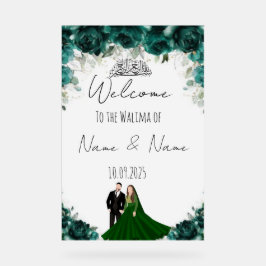 Emerald acryl bruiloft teken bord