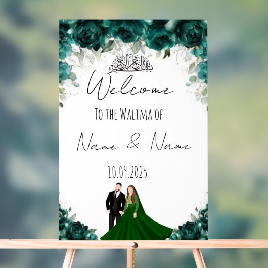 Emerald acryl bruiloft teken bord (Neutraal)