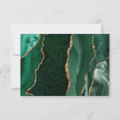 Emerald Agaat Goud Kalligrafie Script Bruiloft RSVP Kaartje (Achterkant)