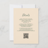 Emerald Agate Champagne QR Code Bruiloft Kaart (Achterkant)