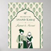 Emerald Anand Karaj Sikh Affiche de bienvenue Mari (Devant)