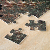 Emerald and Gold Mandelbrot Jigsaw Puzzle (Côté)