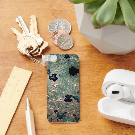 Emerald and Gold Mandelbrot Sleutelhanger (Bureau)