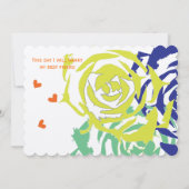 Emerald and Navy Modern Succulent Wedding Invite Kaart (Achterkant)